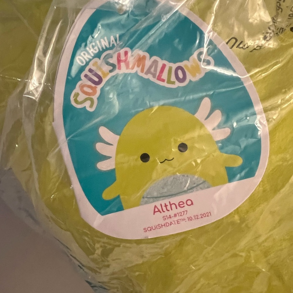 Squishmallows 14" Althea the Axolotl Lime Teal plush | Exclusive In-Hand - Picture 3 of 4
